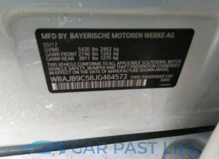 WBAJB9C58JG464573# 9