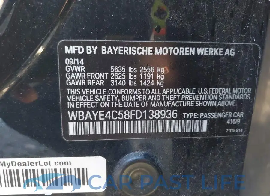 WBAYE4C58FD138936# 9