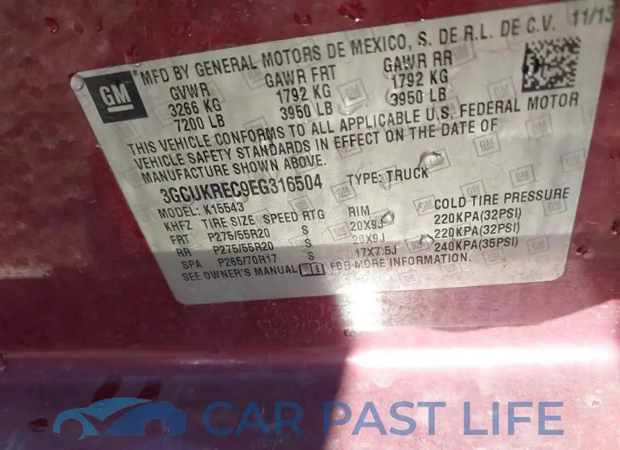3GCUKREC9EG316504# 9