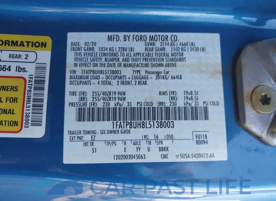 1FATP8UH8L5138003# 9