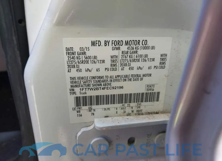 1FT7W2BT4FEC92196# 9