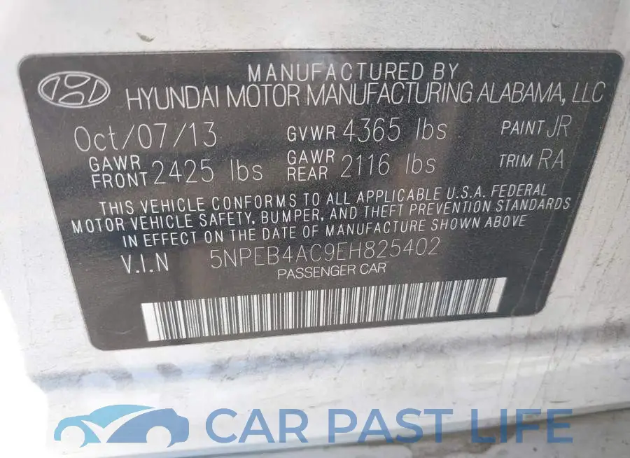 5NPEB4AC9EH825402# 9