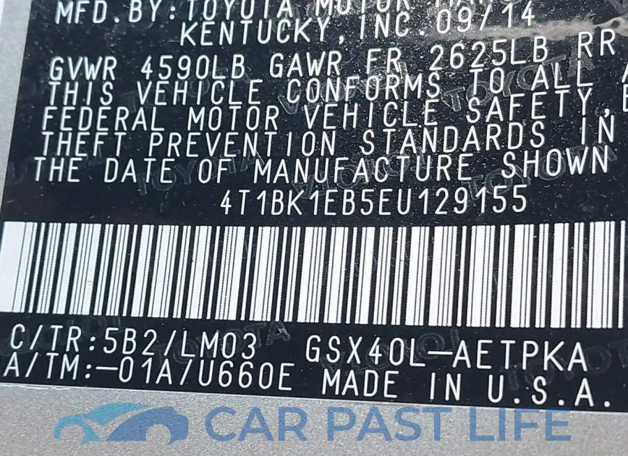 4T1BK1EB5EU129155# 9