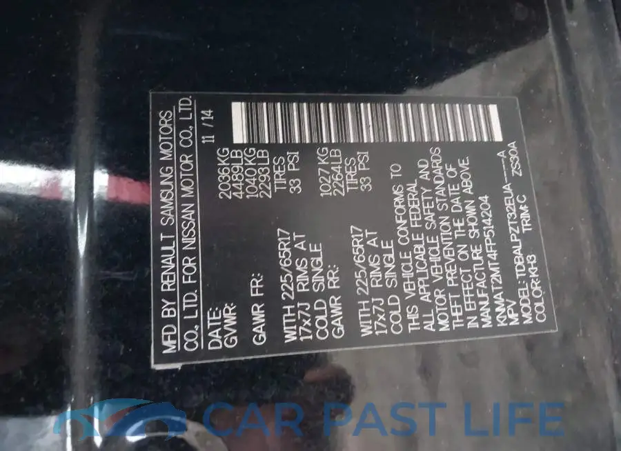 KNMAT2MT4FP514204# 9