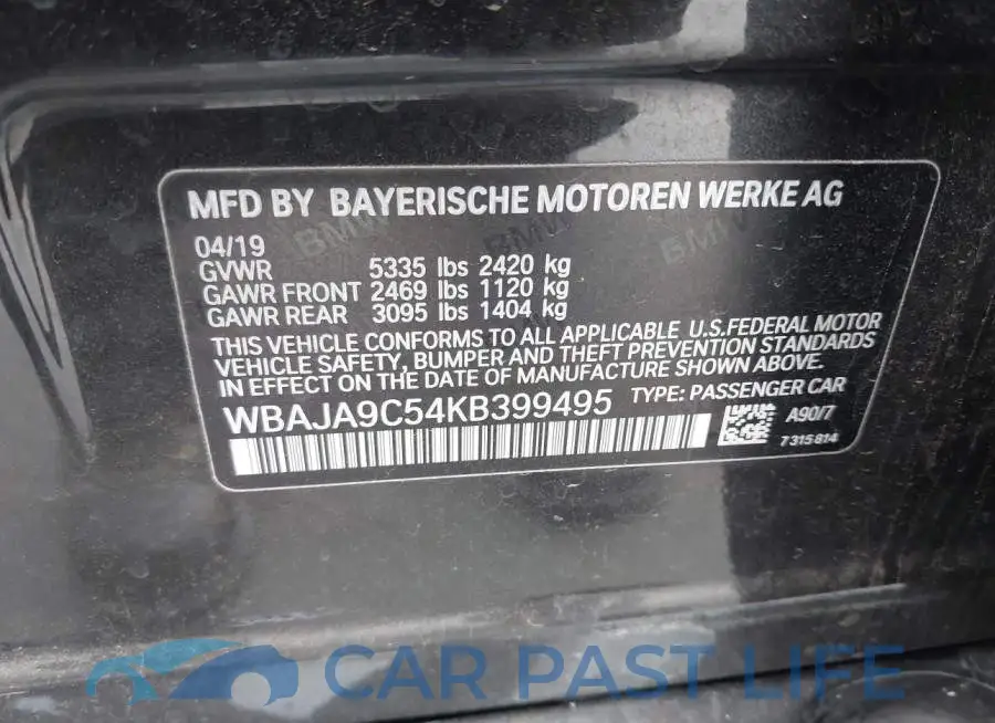 WBAJA9C54KB399495# 9