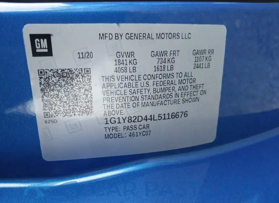 1G1Y82D44L5116676# 9