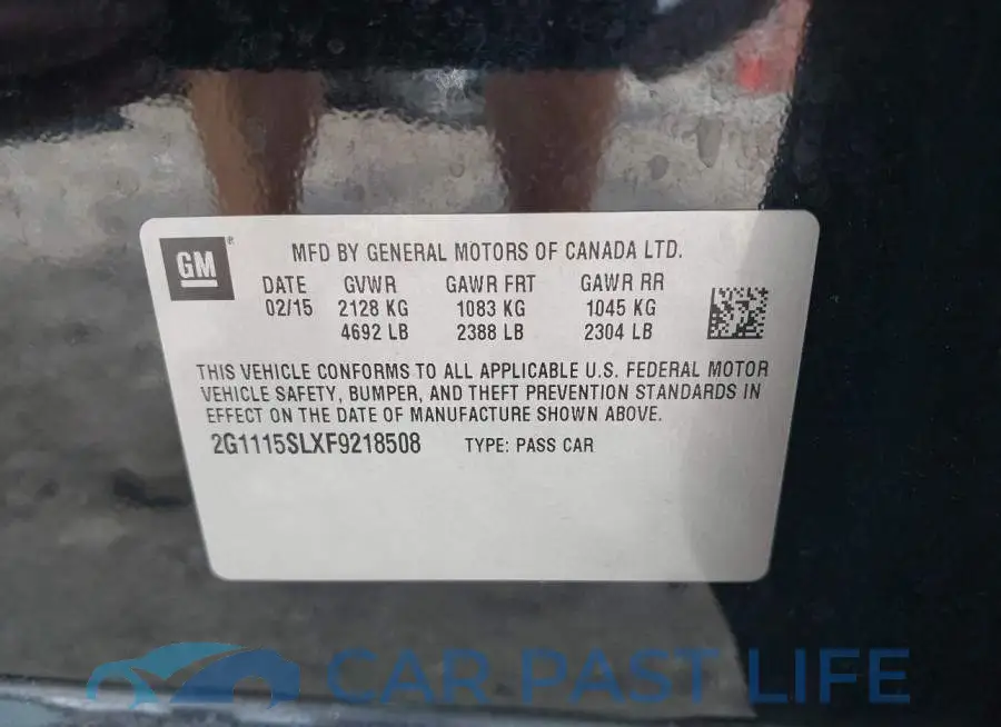 2G1115SLXF9218508# 9