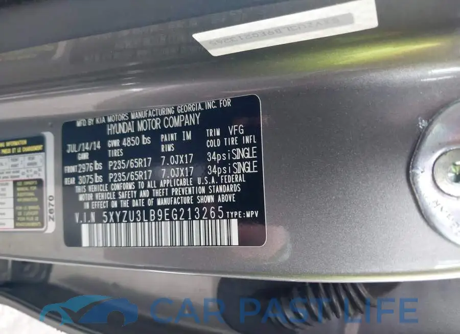 5XYZU3LB9EG213265# 9
