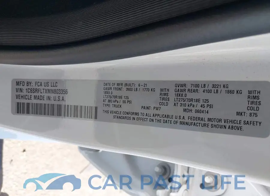 1C6SRFLTXMN803356# 9