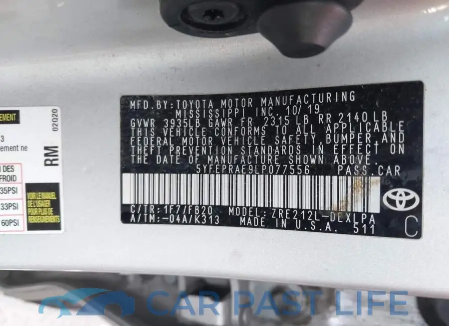 5YFEPRAE9LP077556# 9