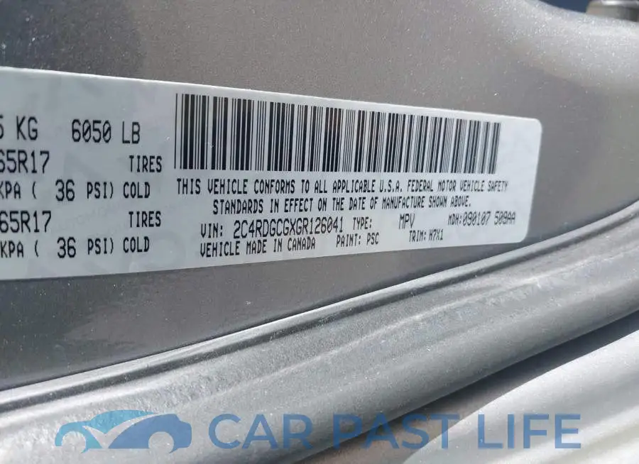 2C4RDGCGXGR126041# 9