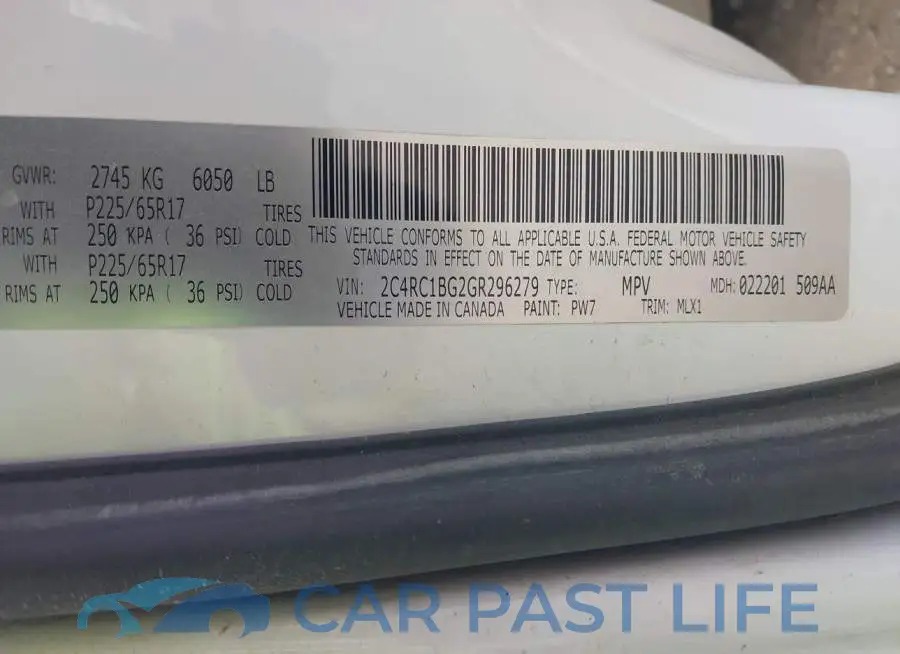 2C4RC1BG2GR296279# 9