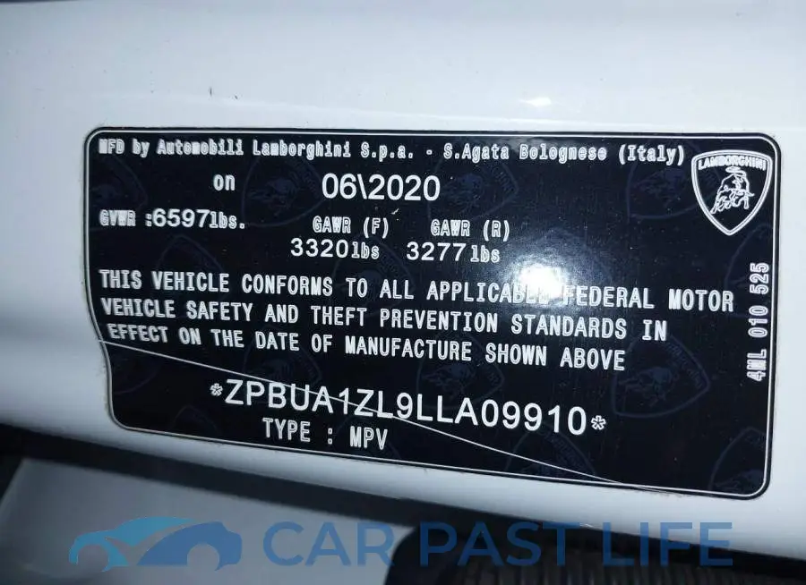 ZPBUA1ZL9LLA09910# 9
