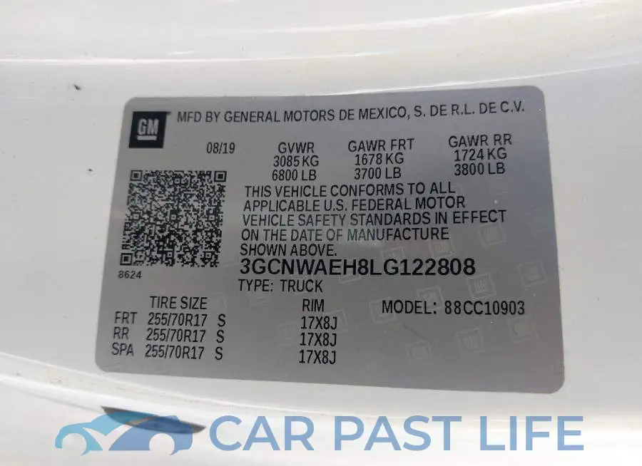 3GCNWAEH8LG122808# 9