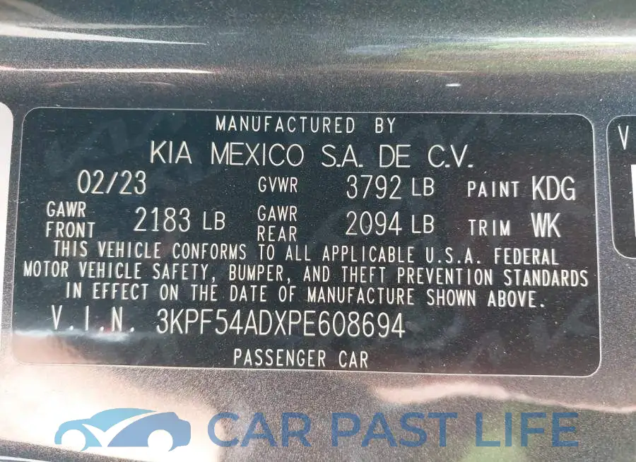 3KPF54ADXPE608694# 9