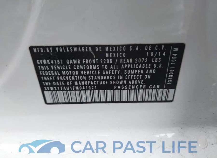 3VW217AU1FM041921# 9