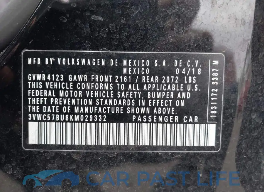 3VWC57BU8KM029332# 9