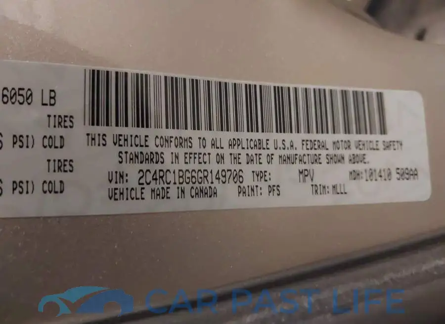 2C4RC1BG6GR149706# 9