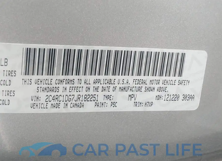 2C4RC1DG7JR182251# 9