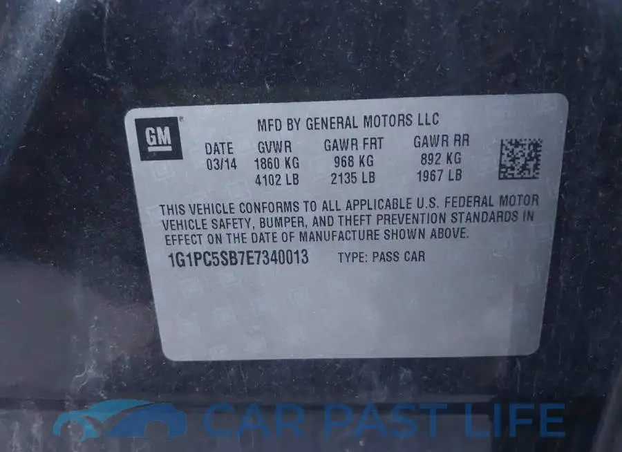 1G1PC5SB7E7340013# 9