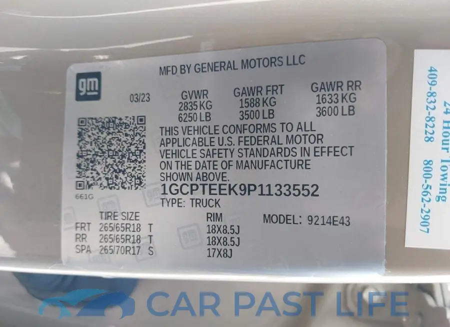 1GCPTEEK9P1133552# 9