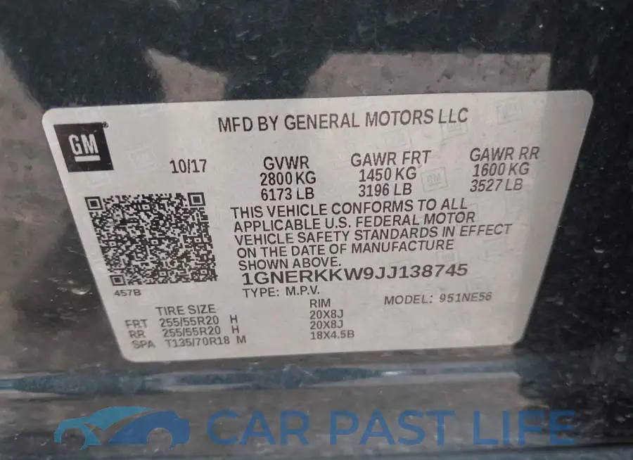 1GNERKKW9JJ138745# 9