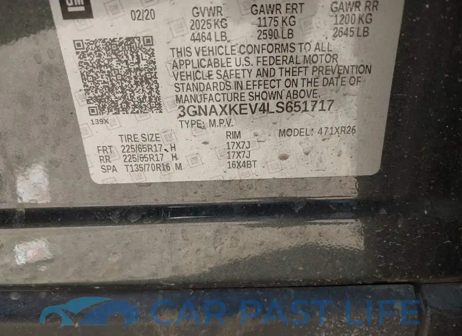 3GNAXKEV4LS651717# 9