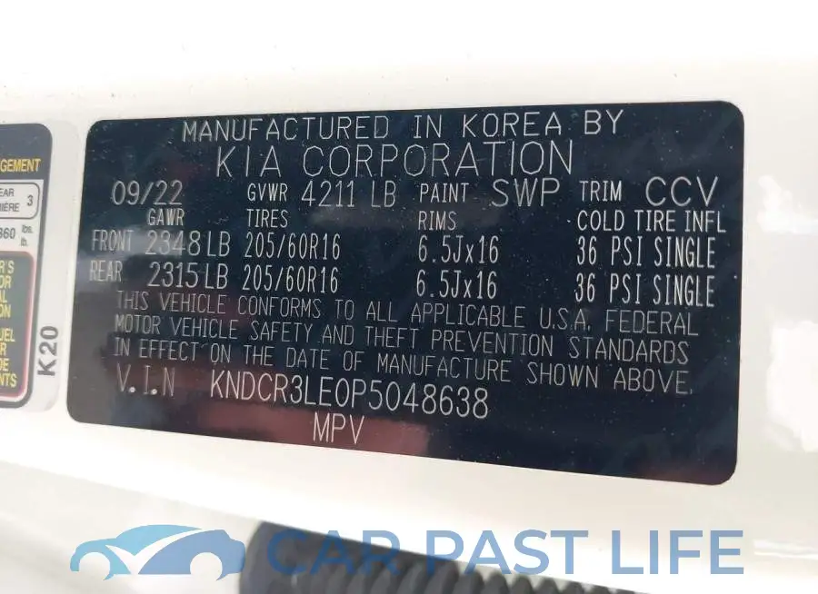 KNDCR3LE0P5048638# 9