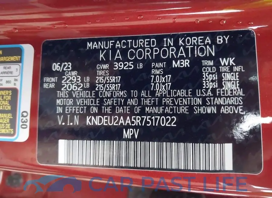 KNDEU2AA5R7517022# 9