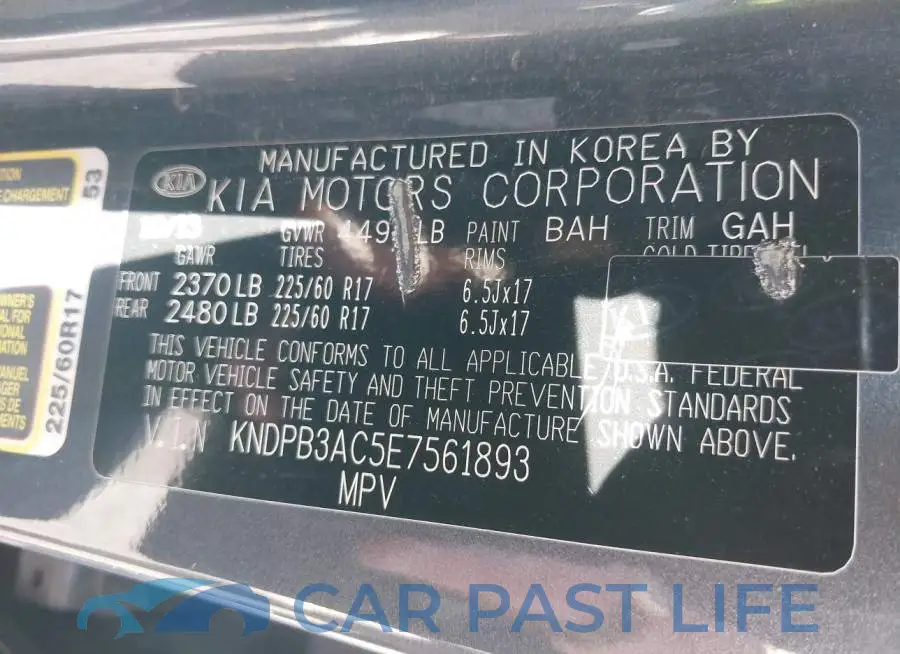 KNDPB3AC5E7561893# 9