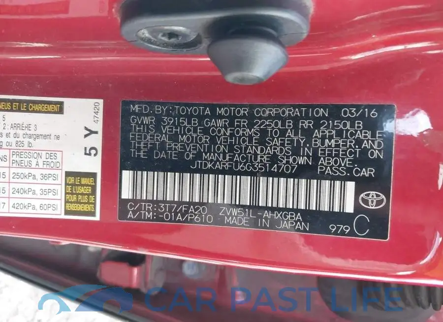 JTDKARFU6G3514707# 9