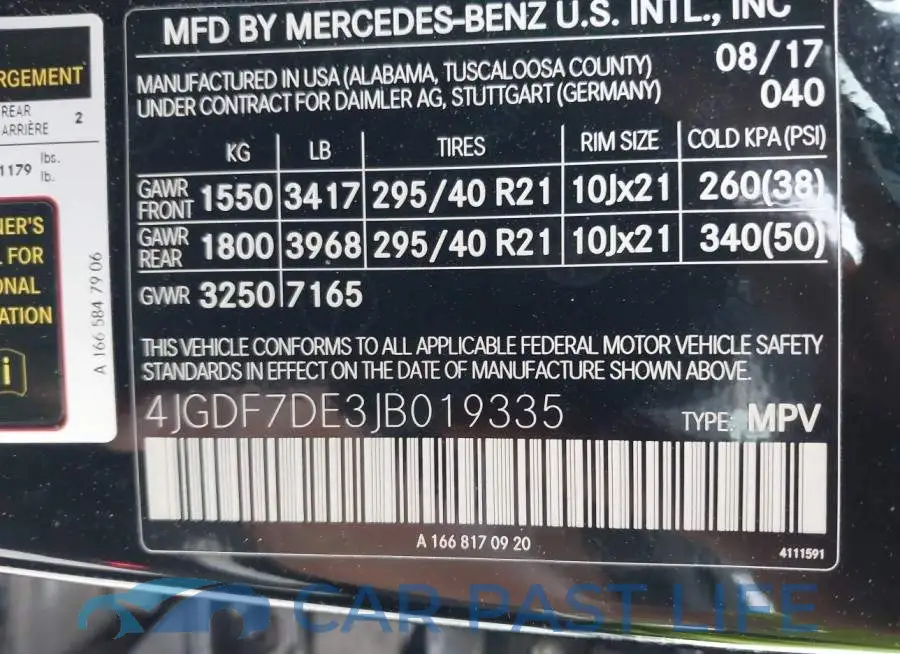 4JGDF7DE3JB019335# 9