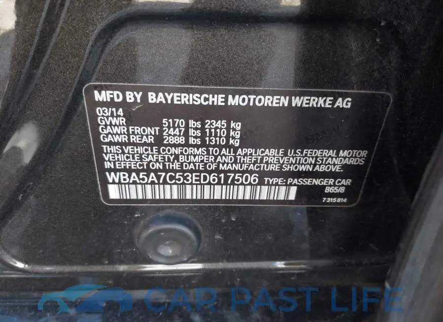 WBA5A7C53ED617506# 9