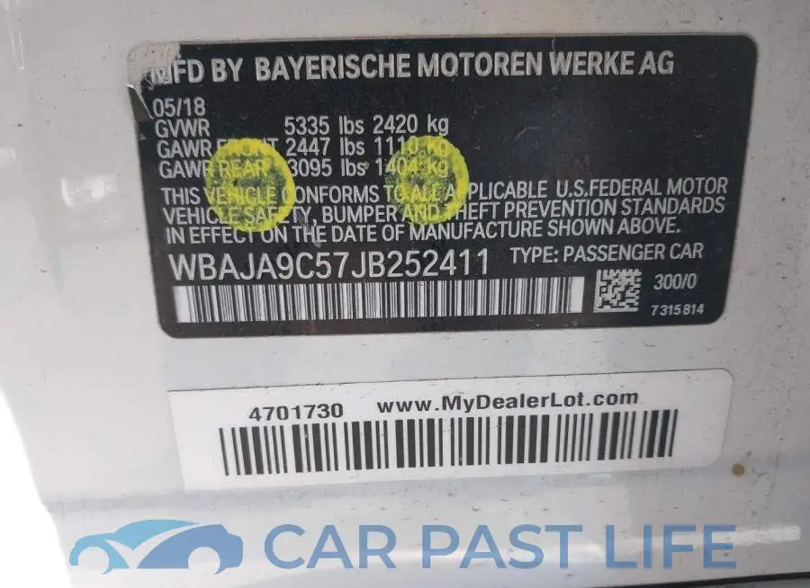 WBAJA9C57JB252411# 9