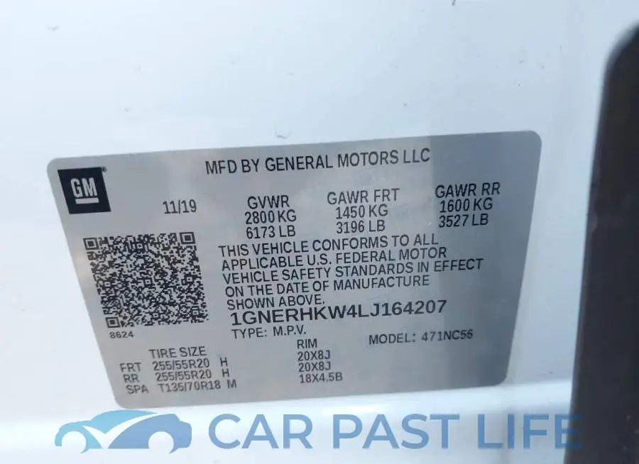 1GNERHKW4LJ164207# 9