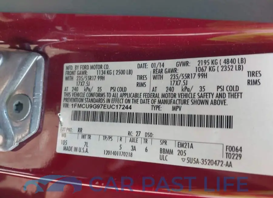 1FMCU9G97EUC17244# 9