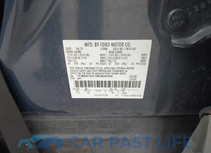 1FMSK7DH1MGB40286# 9