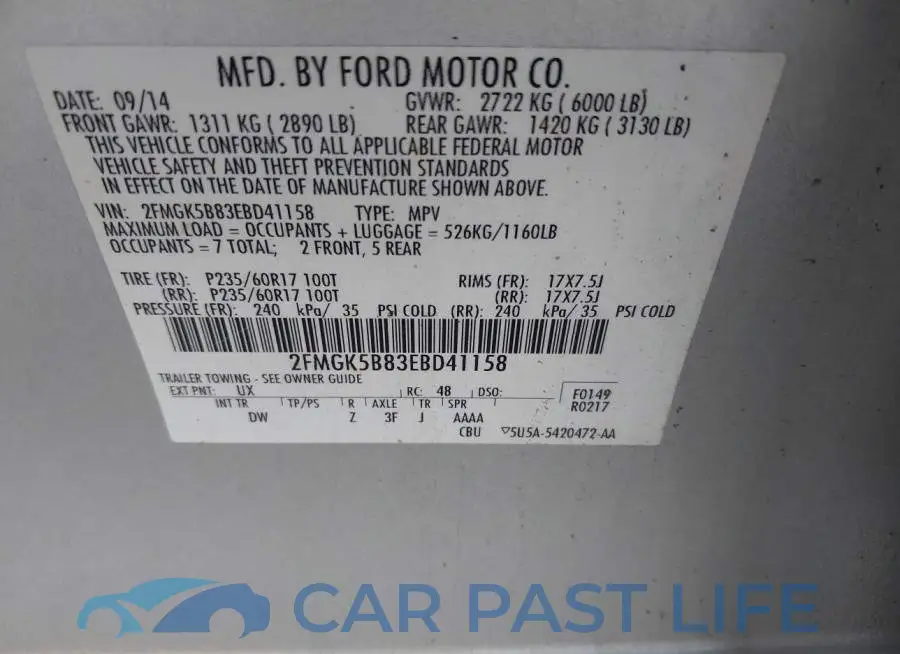 2FMGK5B83EBD41158# 9