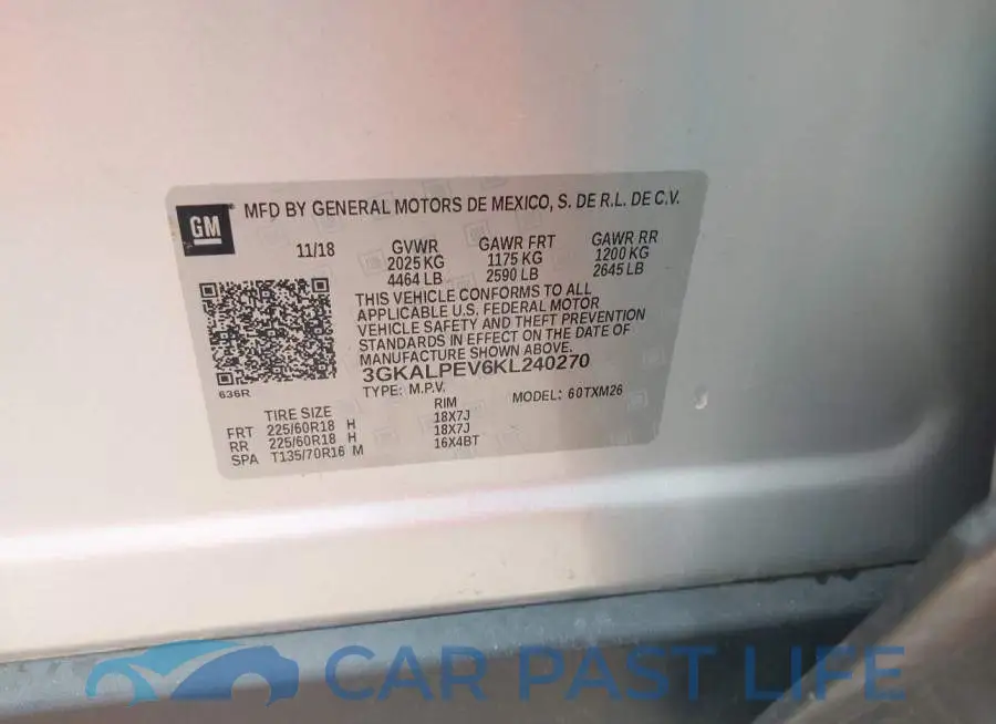 3GKALPEV6KL240270# 9