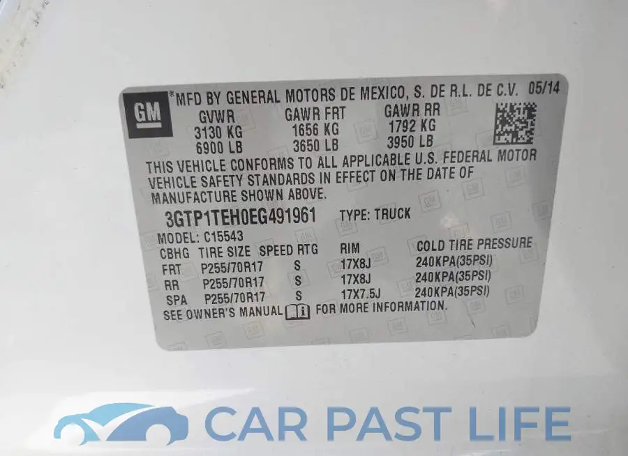 3GTP1TEH0EG491961# 9