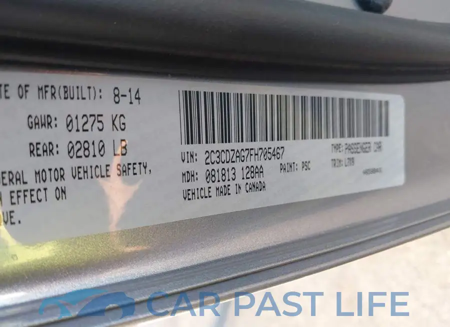 2C3CDZAG7FH705467# 9