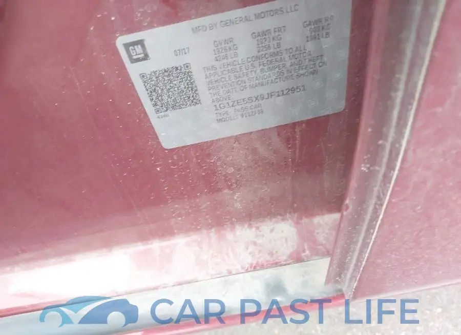 1G1ZE5SX9JF112951# 9