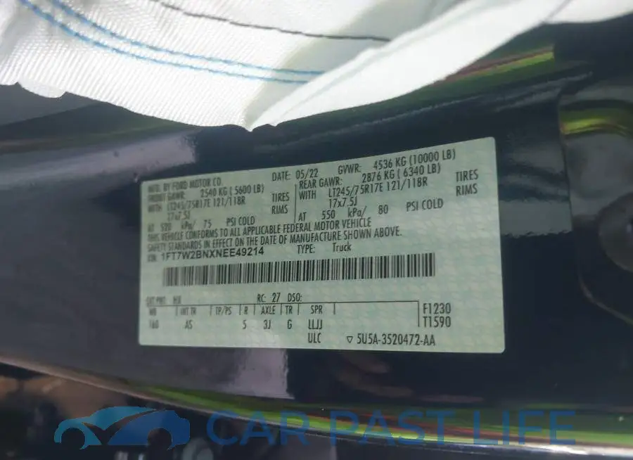 1FT7W2BNXNEE49214# 9