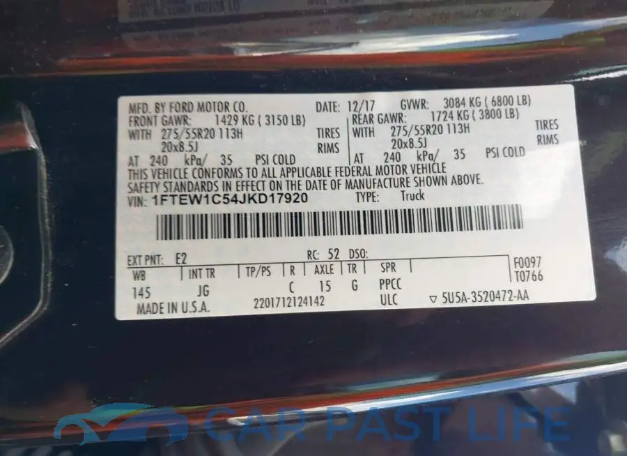 1FTEW1C54JKD17920# 9