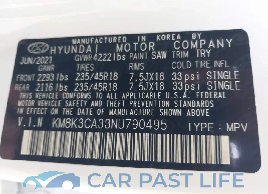 KM8K3CA33NU790495# 9