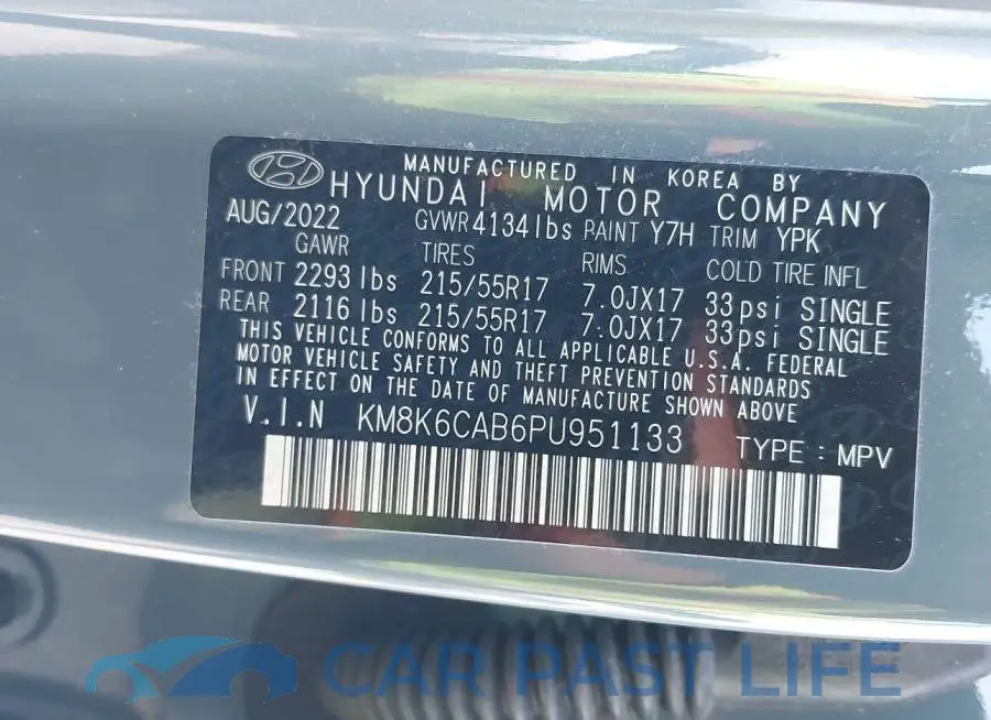 KM8K6CAB6PU951133# 9