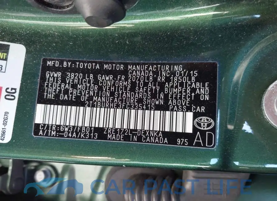 2T1BURHE3FC335415# 9
