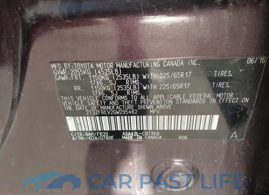2T3ZFREV2GW295462# 9