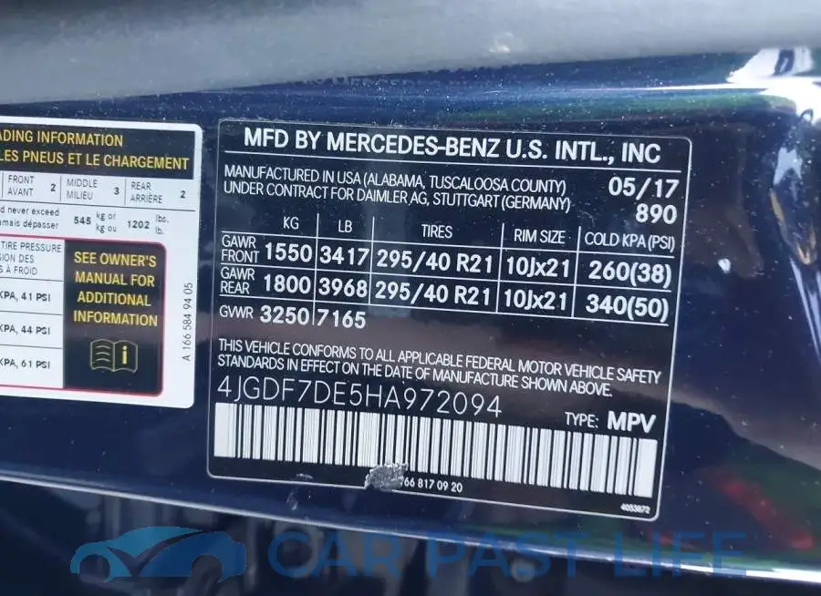 4JGDF7DE5HA972094# 9