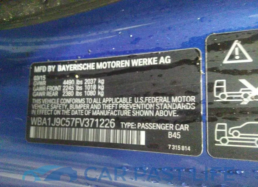 WBA1J9C57FV371226# 9
